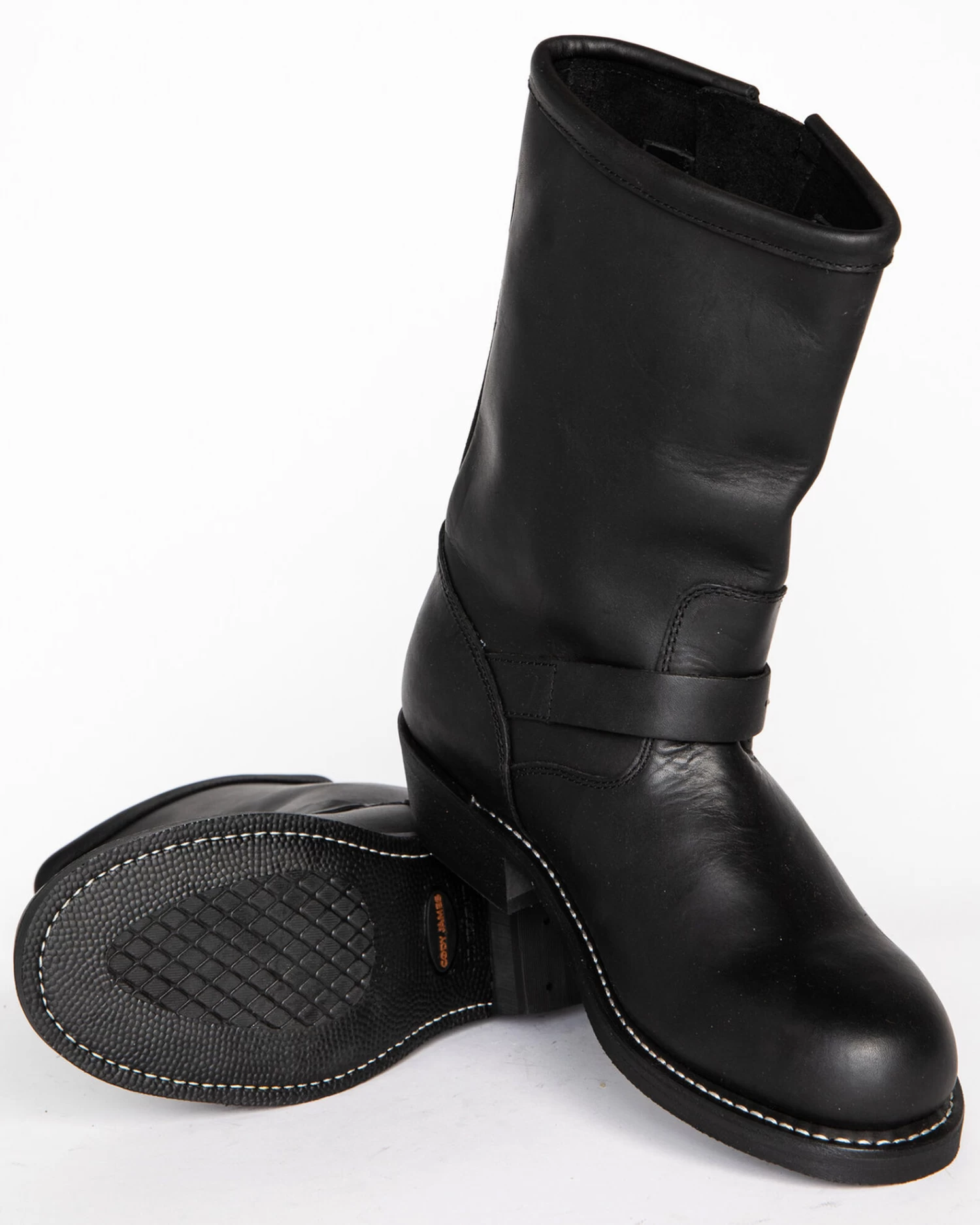 Brothers & Sons Men's Engineer Motorcycle Boots - Round Toe - Image 5