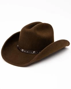 Cody James Men's Cattleman Tooled Star Concho Band Wool Hat 