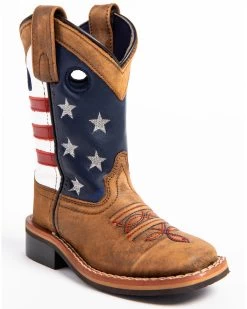 Cody James Boys' USA Flag Western Boots - Broad Square Toe
