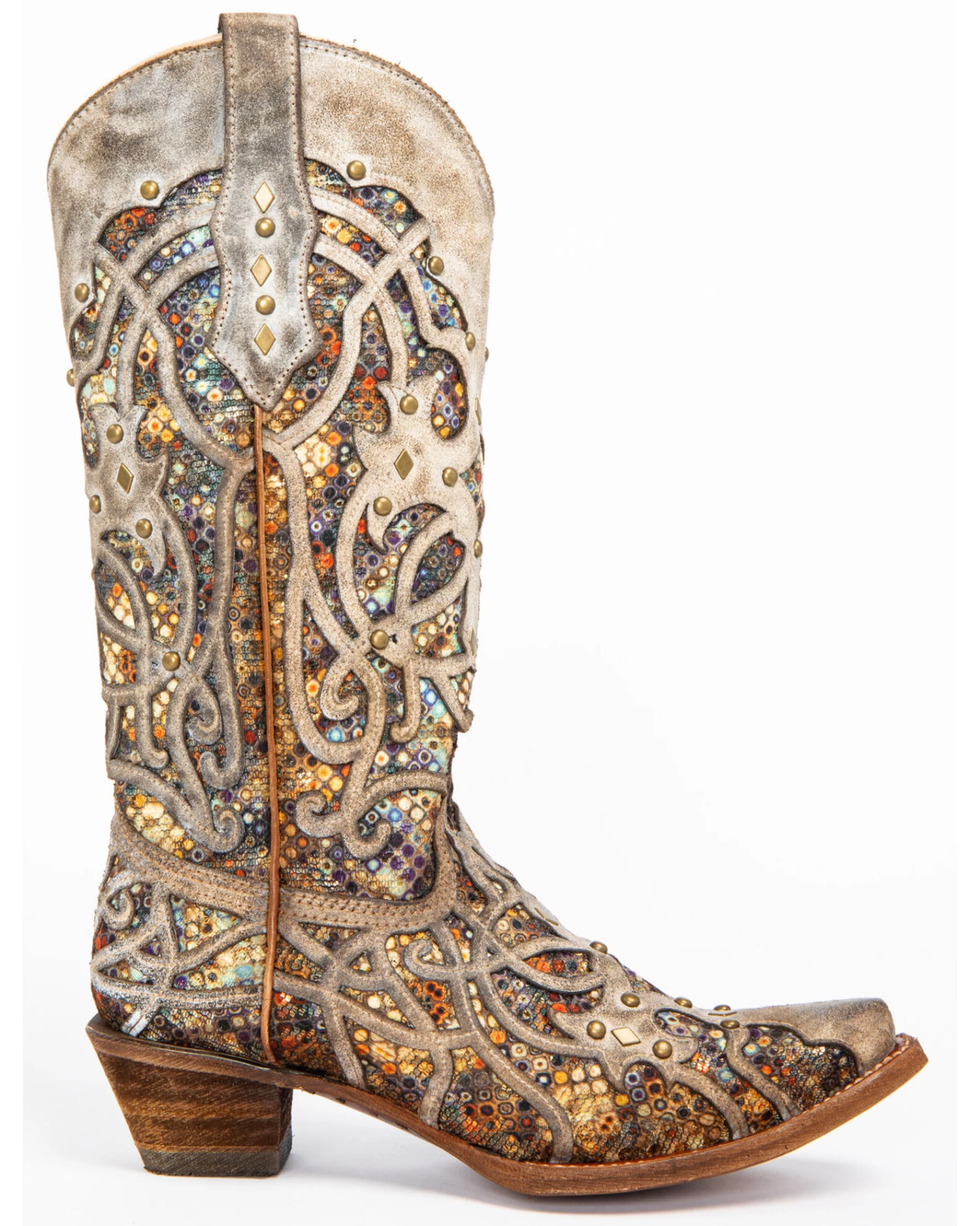 Corral Women's Taupe Inlay Western Boots - Snip Toe - Image 2