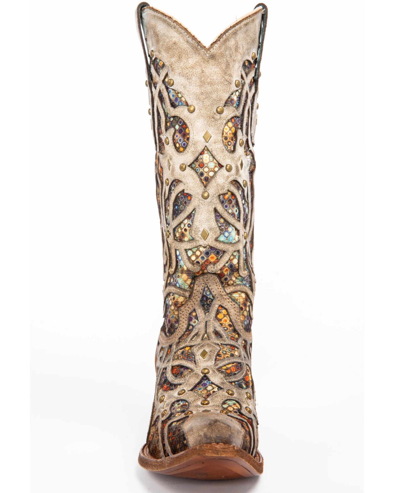 Corral Women's Taupe Inlay Western Boots - Snip Toe - Image 4