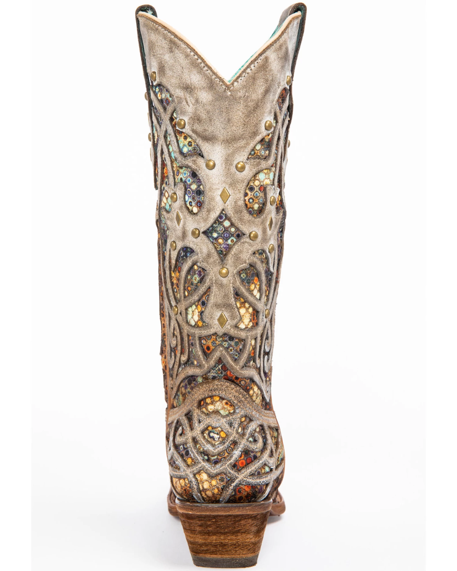 Corral Women's Taupe Inlay Western Boots - Snip Toe - Image 5