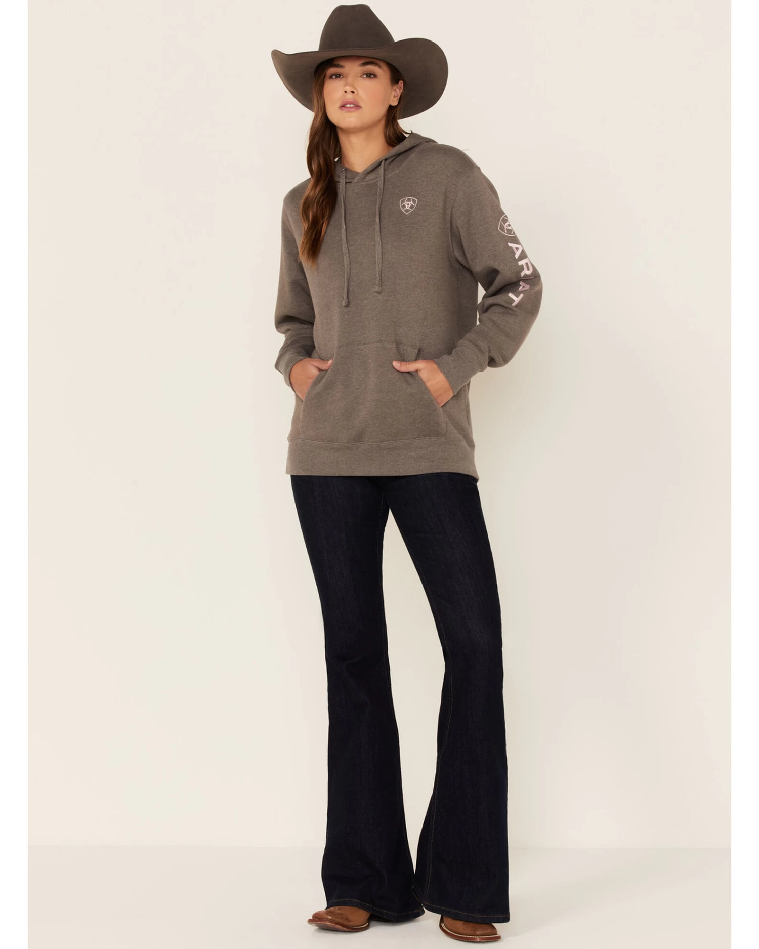 Ariat Women's Charcoal Logo Hoodie - Image 4