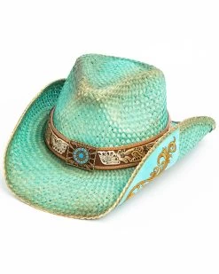 Shyanne Women's Cactus Flower Western Straw Hat