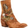 Marco Delli Women's Embroidered Eagle Fashion Booties - Round Toe