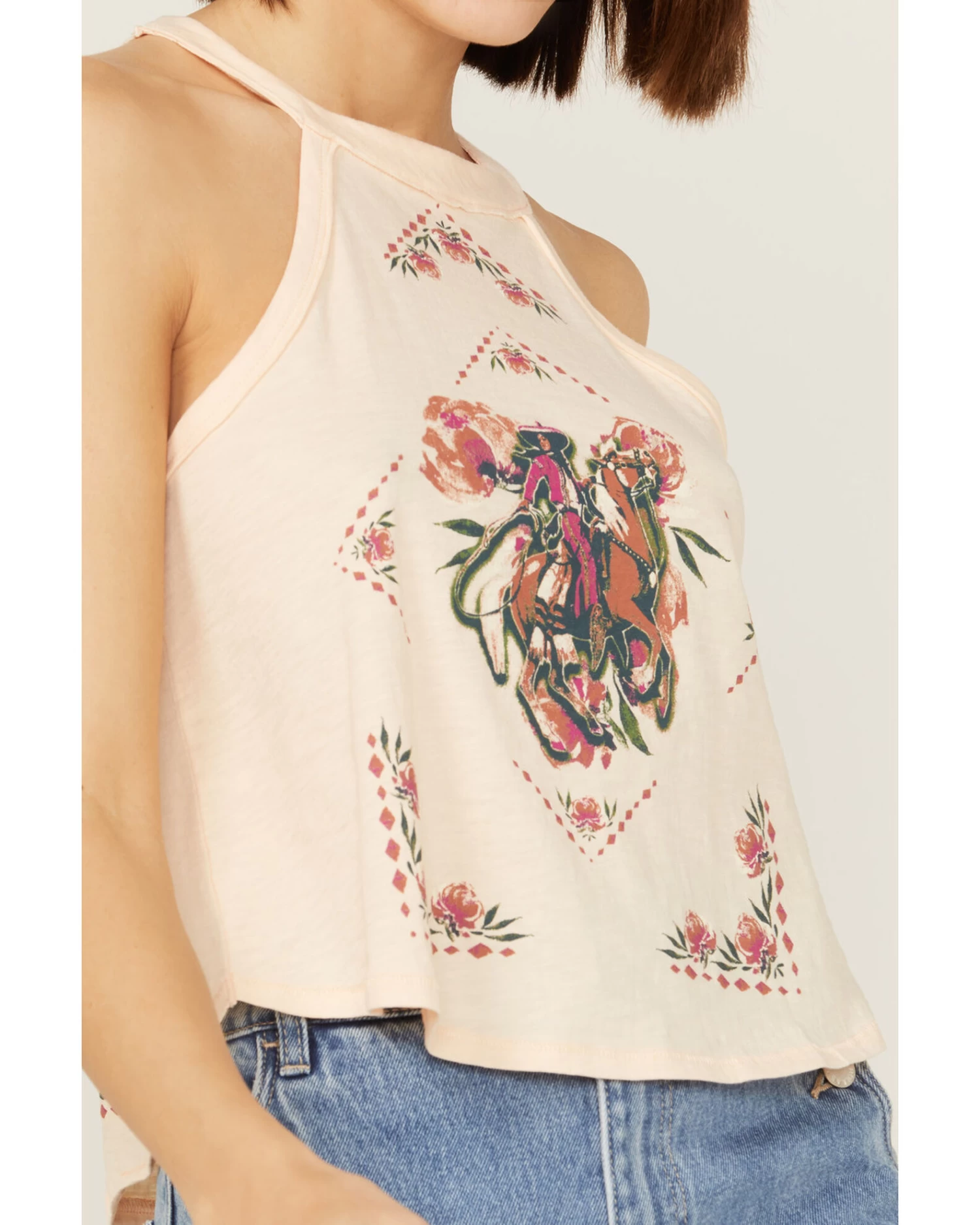 Shyanne Women's Vaquera Floral Graphic Halter Top - Image 2