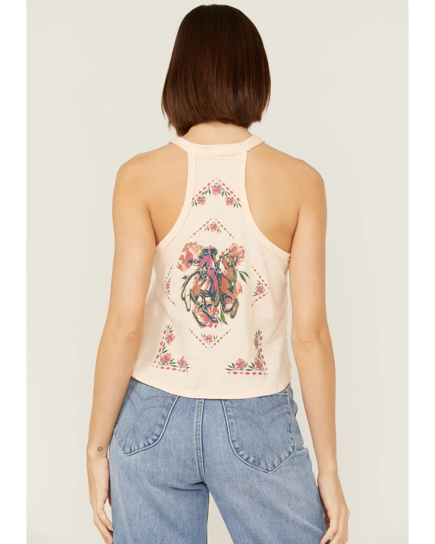 Shyanne Women's Vaquera Floral Graphic Halter Top - Image 3
