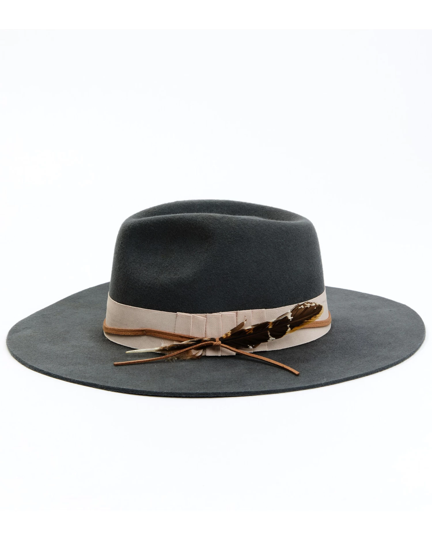 Shyanne Women's Pleated Ribbon & Feather Fedora Western Hat - Image 3
