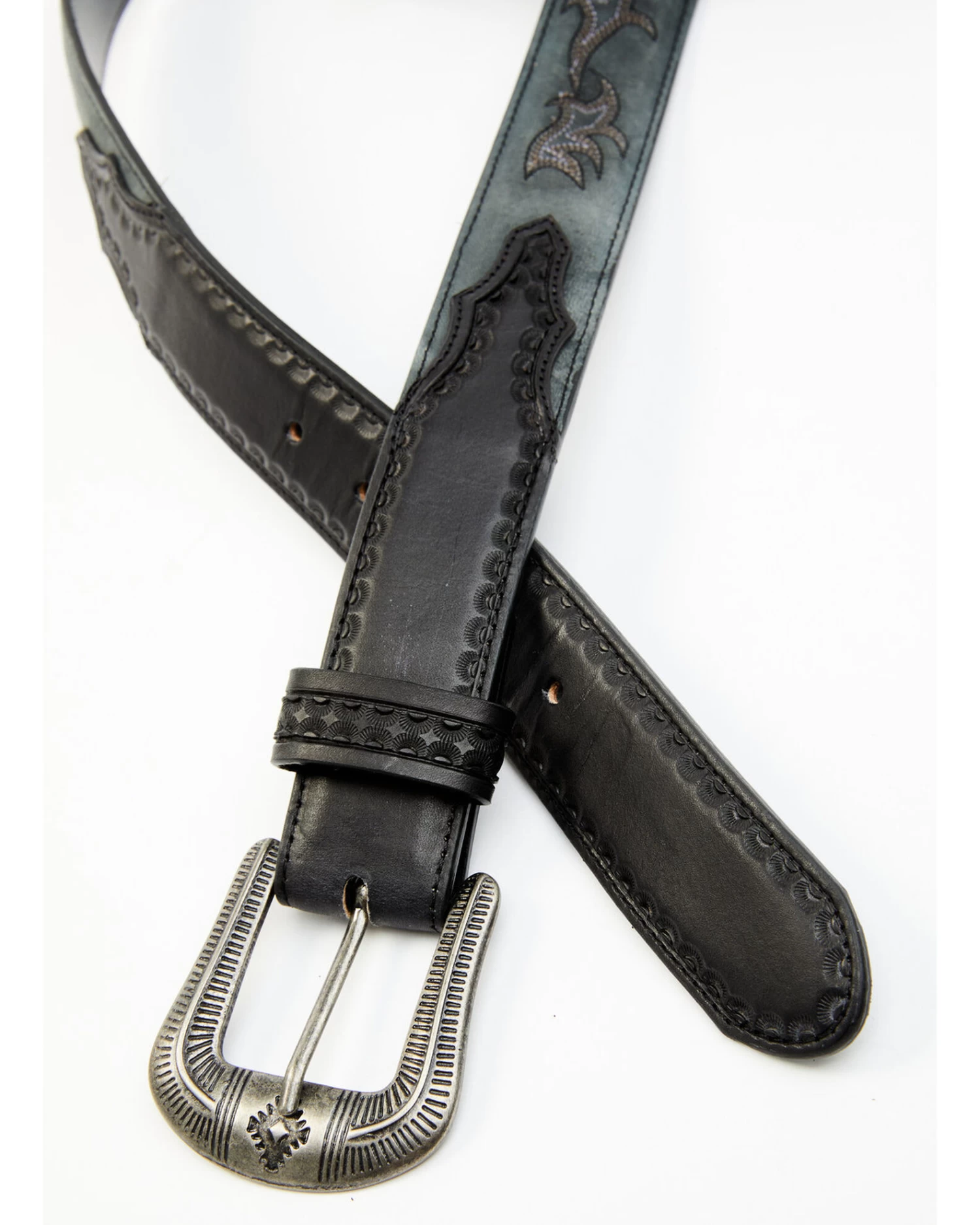 Moonshine Spirit Men's Mad Cat Western Leather Belt - Image 2