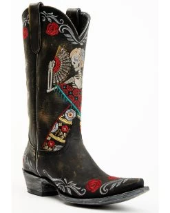 Old Gringo Women's Reinas La Catrina Skeleton & Floral Embroidered Tall Western Leather Boots - Snip Toe
