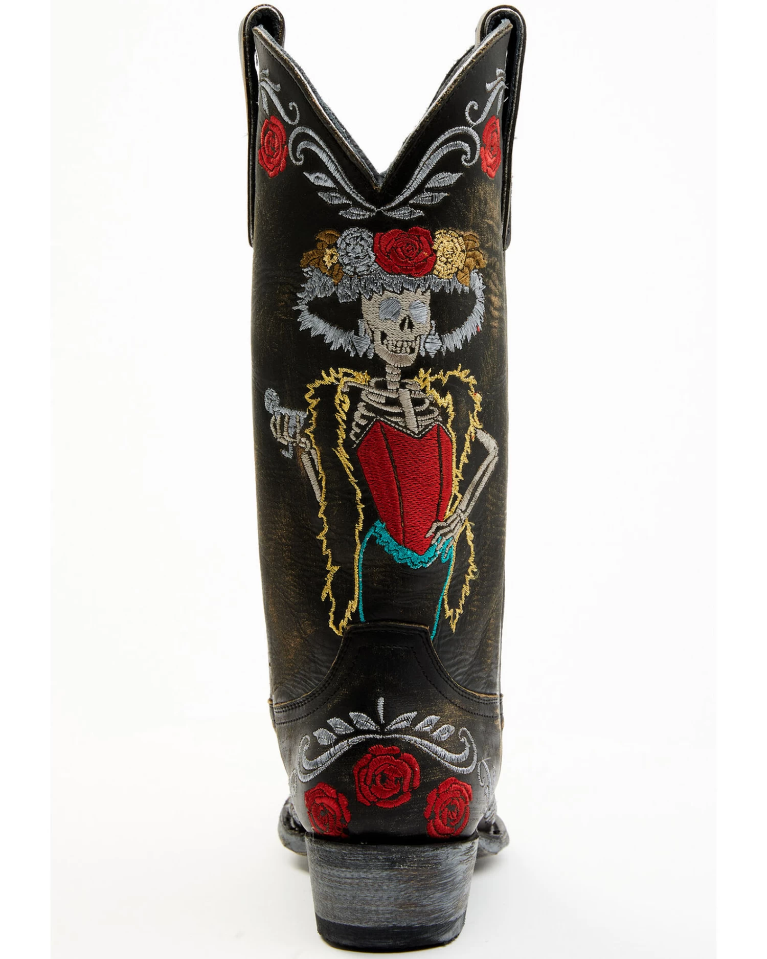 Old Gringo Women's Reinas La Catrina Skeleton & Floral Embroidered Tall Western Leather Boots - Snip Toe - Image 5