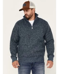 Pacific Teaze Men's 1/4 Zip Pullover Plaid Lined Bonded Sweater