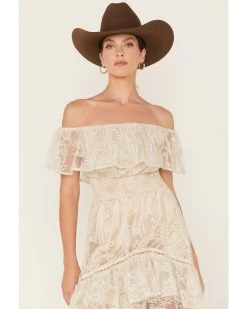 Shyanne Women's Off-Shoulder Tiered Lace Dress