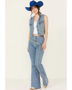 Lee Women's Light Wash High Rise Rainbow Super Flare Jeans