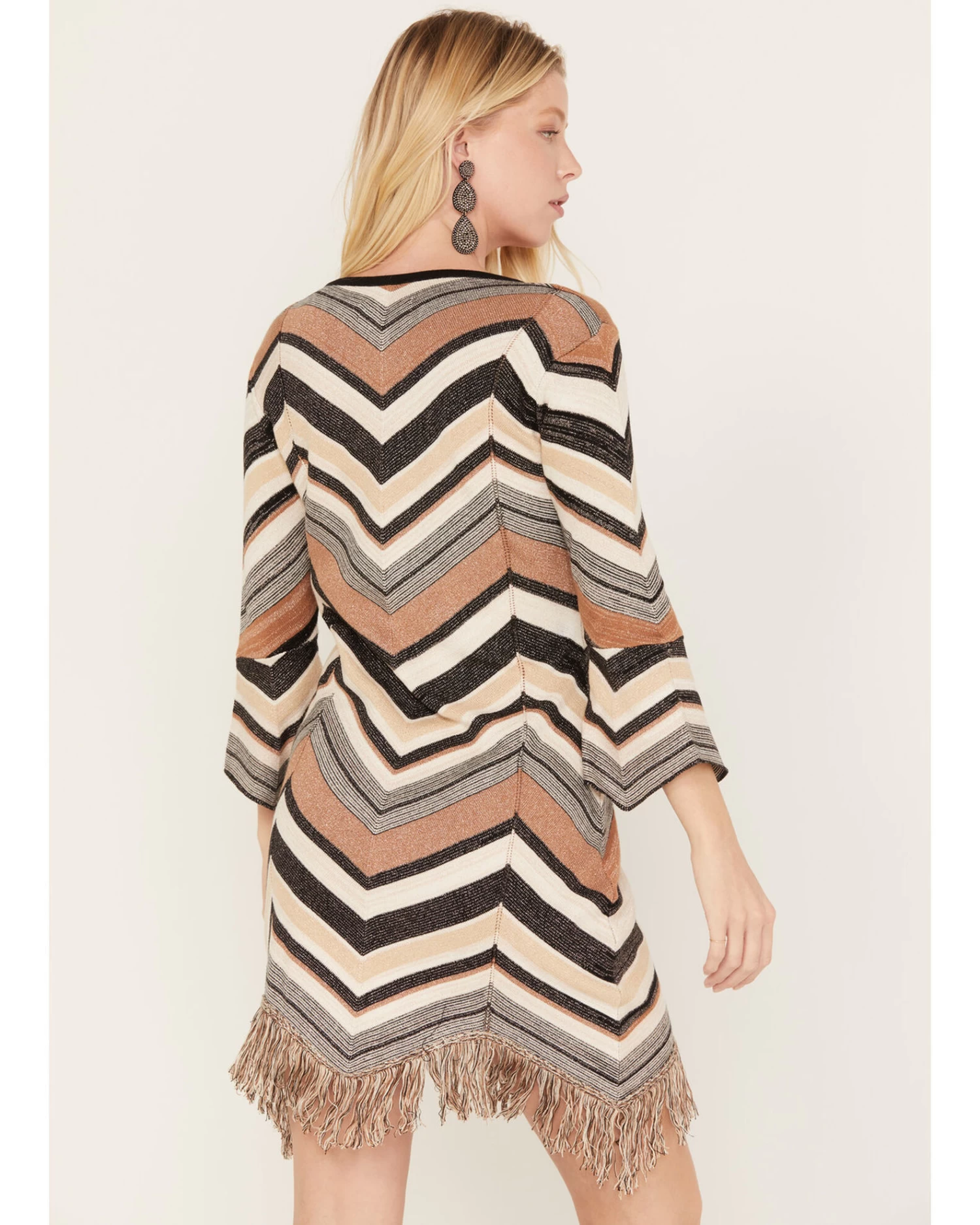 Shyanne Women's Zig Zag Fringe Sweater Dress - Image 4