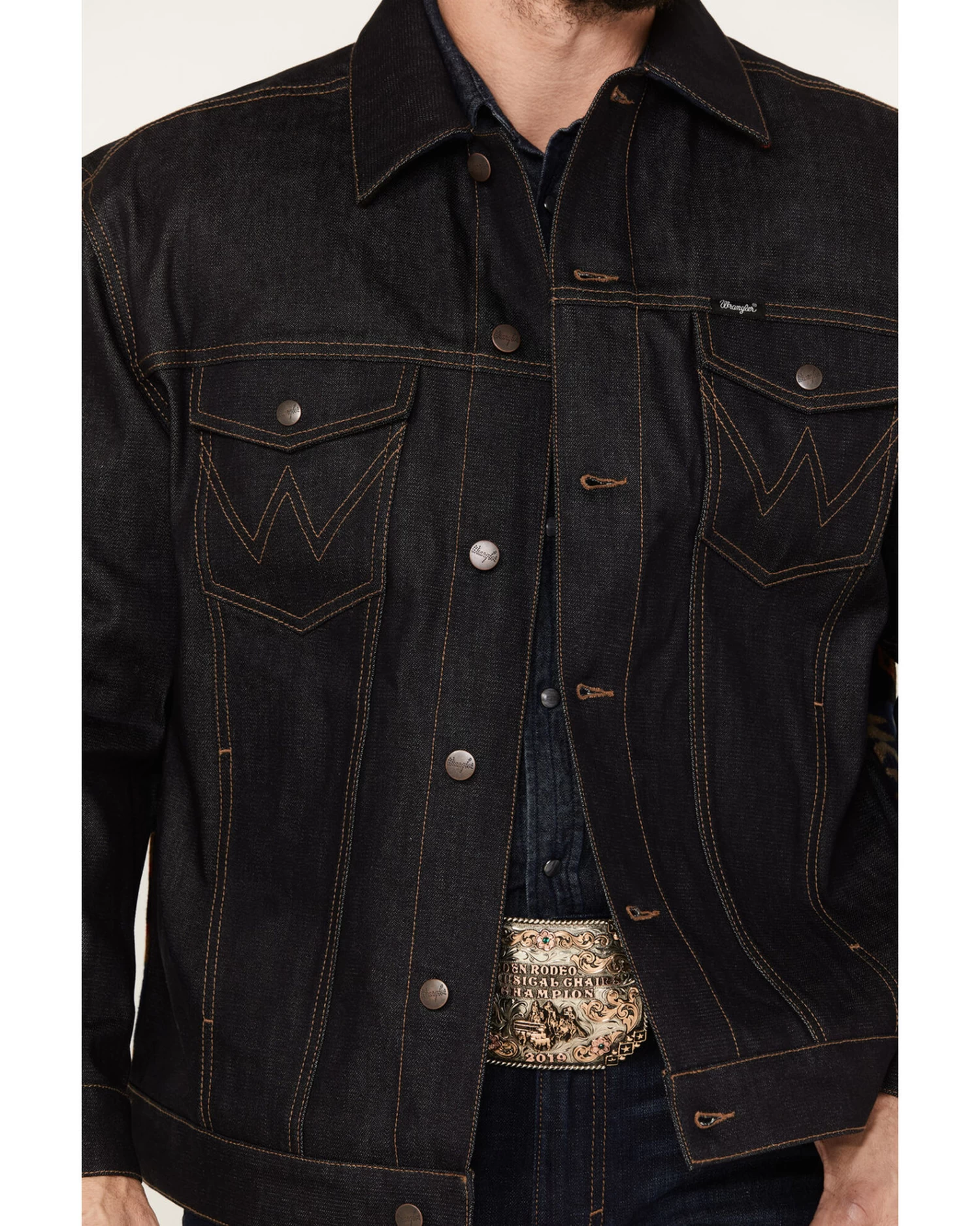 Wrangler X Pendleton Men's Dark Wash Denim Jacket - Image 3